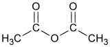 formule semi-développée et représentation 3D de l'anhydride acétique